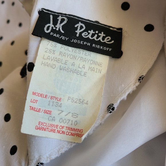 J. R Petite by Joseph Ribkoff 80s Polka Dot Dress - Picture 8 of 15